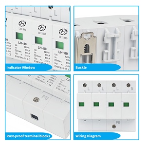 Leihao CE chứng nhận SPD T2 80kA 420V 4P AC PV bảo vệ tăng 40kA sét hãm SPD cho hệ thống năng lượng mặt trời chống sét - Product Image 3