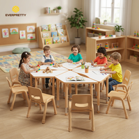Service OEM ODM tout-en-un, mobilier préscolaire, table et chaises pour enfants en plastique durable, hauteur réglable