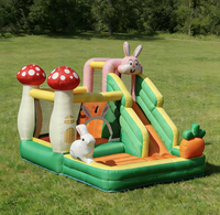 Château gonflable Lapin Champignon Carotte, Conception personnalisée (votre marque) bienvenue pour les fêtes de jardin et les parcs à thème pour enfants