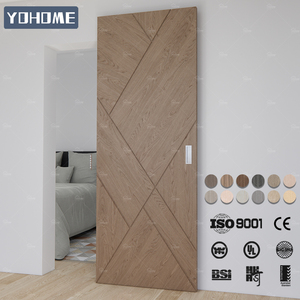 Yohome <span class=keywords><strong>Porta</strong></span> Ghost in Legno Massello per Interni con Design Scanalato Moderno, <span class=keywords><strong>Porta</strong></span> Scorrerevole a Scomparsa in Legno Impiallacciato Senza Binario - Product Image 1