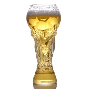 Caneca de cerveja em forma de futebol, copo de cristal para beber, copo de vinho em forma de copo de cerveja, 450ml, ideal para festas, bares e amantes de futebol