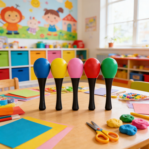 Lot de fouets à œufs en plastique rouge avec poignée pour instruments de <span class=keywords><strong>percussion</strong></span> et festivals de musique - Product Image 3