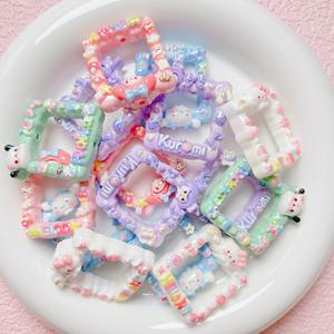 Cornice Portafoto Sanrio in Resina Colorata di Alta Qualità <span class=keywords><strong>con</strong></span> Rivestimento UV, <span class=keywords><strong>Perline</strong></span> a Foro Dritto, Materiale per Catene Telefono Fai-da-Te e Accessori per Portachiavi - Product Image 2