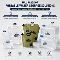 Sac de stockage d'eau pour le camping en plastique, directement de l'usine, avec robinet et grand bouchon à vis