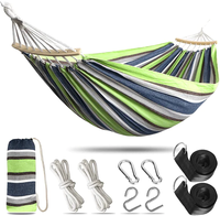 Hamac brésilien grande taille avec barre d'écartement en bois pour usage extérieur