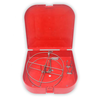 GHD-M2 Coin Rond en fibre de verre Feu Tuyau rack GFP Boîte avec en acier inoxydable bobine Pour Lutte Contre L'incendie IMPA CODE : 330751