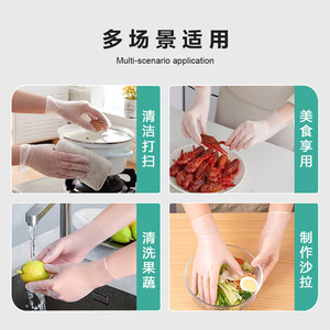 Kangbang Disposable Transparent Pvc <b>Gloves</b> Thickened For Food Processing Baking Dishwashing Catering Barbecue - Product Image 4