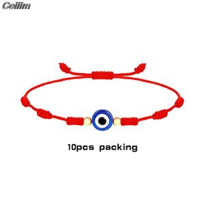 Pulseras hechas a mano de la buena suerte de Ojo Azul <span class=keywords><strong>7</strong></span> <span class=keywords><strong>nudos</strong></span> pulseras de amistad de pareja de hilo rojo - Product Image 3