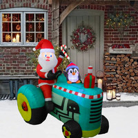 Décorations de Noël gonflables de tracteur d'équitation de père Noël d'intérieur extérieur de pelouse