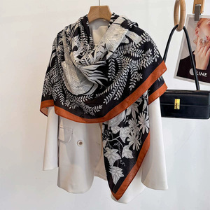 Модный квадратный шарф на заказ, дизайнерский летний платок с цветочным принтом, 130*130 шарф, квадратный шарф для женщин - Product Image 4