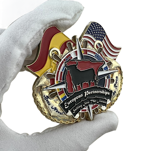 Bán lẻ tùy biến 3D Hợp kim kẽm in màu Mỹ Tây Ban Nha chữ thập <span class=keywords><strong>C</strong></span>ờ Lưu Niệm kim loại tiền xu đồng xu thu thập kim loại thủ <span class=keywords><strong>c</strong></span>ông mỹ nghệ - Product Image 2