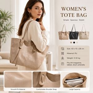 Bolso Tote de Moda para Mujer, Gran Capacidad, Bolso de Hombro para Compras con Asas Superiores, para el Trabajo, Viajes y Uso Diario - Product Image 1