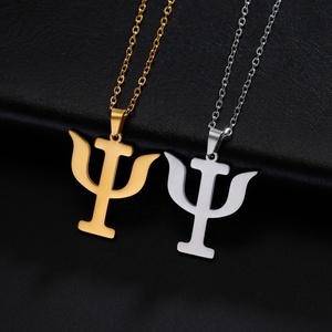 PSI Symbole Collier Lettre Grecque Alphabet Pendentif Psychologie Psychiatrie Signe Médical Bijoux En Acier Inoxydable En Gros - Product Image 1