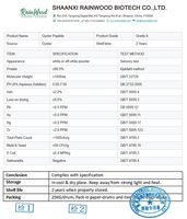 Approvisionnement d'usine Rainwood Extrait de coquille d'huître 70% Poudre de peptide d'huître