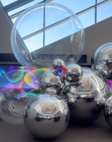 Décoration d'événement géante sphère flottante en PVC ballon miroir Disco boule miroir gonflable brillante grandes boules en PVC transparent