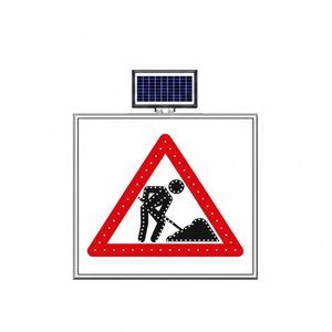 Solar Road Construction Sign 100 X 10 cm High-Intensity Retroreflective PC-Reflective ASTM D 4956-11a Type I Construction Area - Product Image 2