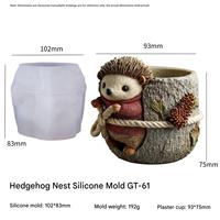 Dumo Hedgehog Bougie Plâtre Moule en silicone DIY Making Scented Candle Cup Ciment Succulent Potted Plant Desktop Decoration