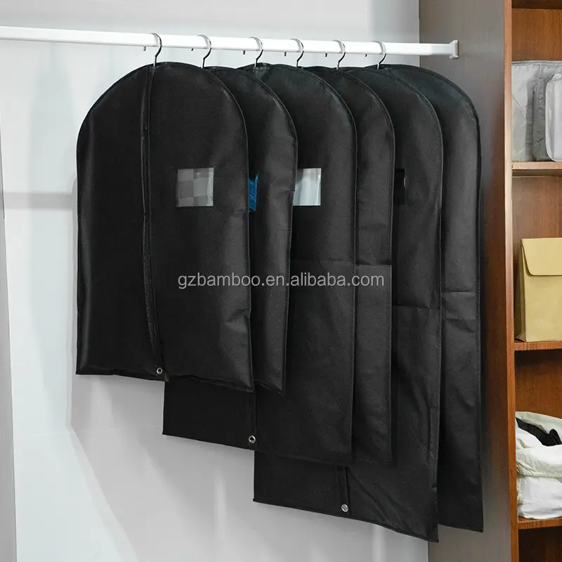 Factory wholesale custom logo suit dust cover non woven down jacket coat garment bag non woven garment bag