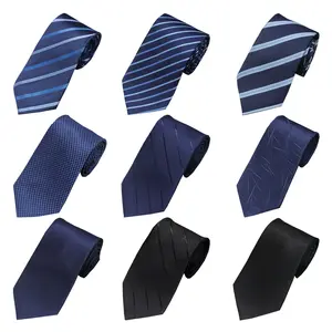 ربطة عنق رجالية للعمل مطلوبة بشدة من المصنع وبتخفيضات كبيرة لعام 2024، مصنوعة يدويًا 8 سم، ربطة عنق مخططة للمقابلات الرسمية الاحترافية، من البوليستر والحرير