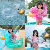 Nouvelle conception de bouée gonflable transparente en forme de canard pour enfants