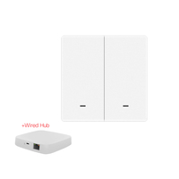 Tuya smart life-interruptor inalámbrico de 2 entradas, control remoto por aplicación, wifi ble, botón pulsador de escena, funciona con batería