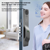 Interphone vidéo actif Reconnaissance faciale 3D WiFi Tuya Serrure de porte intelligente automatique à empreinte digitale avec moniteur de caméra en temps réel