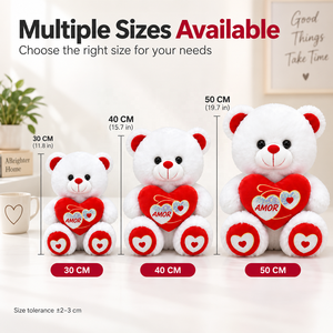Venta al por Mayor Directa de Fábrica, Osito de Peluche Blanco y Rosa para el Día de San Valentín con Corazón de <span class=keywords><strong>Amor</strong></span> y Detalles Brillantes, Juguete de Peluche Suave, OEM ODM - Product Image 4