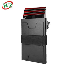 Portefeuille RFID anti-électronique personnalisé pour homme, design minimaliste et fin en métal, fibre de carbone et cuir, pour affaires - Product Image 2