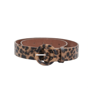 Cintura con Fibbia Rotonda Stampa Leopardata 4Cm Accessori Moda Donna - Product Image 1