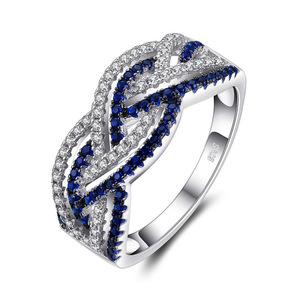 Anello da Donna con Due File di Micro Pavé in Zirconia Cubica Bicolore, Gioiello alla Moda - Product Image 1