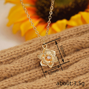 Collar con colgante de flor de rosa para mujer, estilo vintage floral, joyería de moda para uso diario - Product Image 5