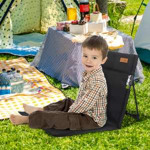 كرسي شاطئ خفيف الوزن قابل للطي، مقاعد استاد بدون أرجل، كرسي محمول مصنوع من قماش أكسفورد 600D، كرسي تخييم مدمج مع مسند للظهر - Product Image 6