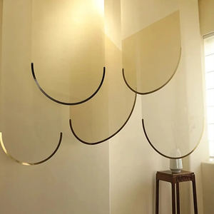 Cortina de Lino Filtrante con Marco Metálico, Biombo Decorativo con Textura, Separador de Espacios Estilo Chino para Salón de Té, Gasa Lisa - Product Image 2