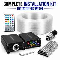 Kit de plafonnier étoilé pour voiture 25W RGBW à fibres optiques, éclairage de plafond étoilé, télécommande APP RF, effet étoile filante