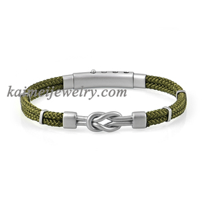 Pulsera <span class=keywords><strong>de</strong></span> Alta Calidad con Nudo Infinito, Brazalete <span class=keywords><strong>de</strong></span> Acero Inoxidable con Cierre Ajustable y Cordón <span class=keywords><strong>de</strong></span> Nailon para Hombre - Product Image 4