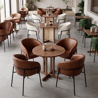 Ensemble de table et de chaises de salle à manger commerciales modernes et simples, sièges confortables, couleur personnalisable disponible