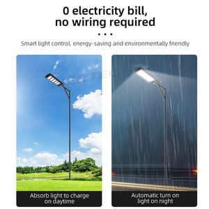 Éclairage extérieur étanche IP66 50W 100W 150W 200W 250W, lampadaire solaire LED intégré tout-en-un - Product Image 5