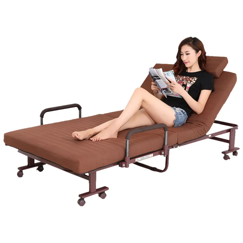 Hot sale high quality portable mobile lunch break folding bed with mattress for adults factory direct sales