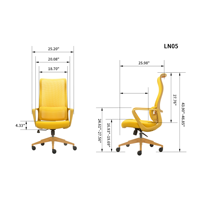 Chaise de bureau ergonomique moderne pour personnel, pivotante, réglable en hauteur, avec coussin moelleux, chaise de direction en maille