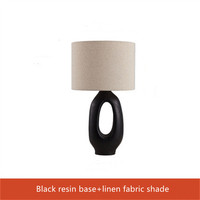 Lampe de table en résine créative de luxe pour hôtel, lampe de bureau LED unique pour la décoration de la maison, lampe de salon simple et rétro