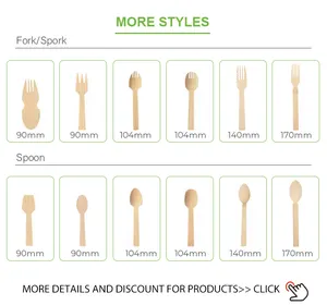 Custom Logo 17cm Eco-Friendly Spoon Knife And Fork Disposable Bamboo Cutlery Set