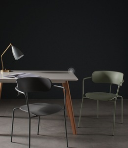 <span class=keywords><strong>Fauteuil</strong></span> moderne en plastique vert <span class=keywords><strong>sauge</strong></span> avec structure métallique tubulaire pour café - Product Image 6