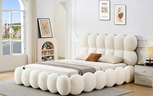 <span class=keywords><strong>Letto</strong></span> Moderno in Tessuto Imbottito con Design a Bolle 160x200 cm - Product Image 6
