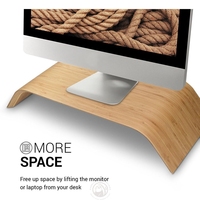 Opvouwbare Desktop Riser Voor Computers Elektronica Zwart Bamboe Walnoot Houten Computer Monitor Stand Voor Imac Notebook Pc Lcd