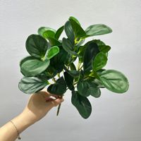 Feuilles artificielles de haricot en latex à 5 branches, longues tiges, toucher réel, haute qualité, pour décoration de mariage