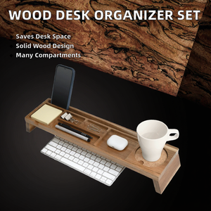 Organizador de Oficina de Madera - Tipo Vertical con Múltiples Compartimentos, Acabado Brillante, Multifuncional para Accesorios de Sala de Estar - Product Image 2