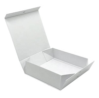 Flache Magnet box Plain White Geschenk verpackung mit Band verschluss Benutzer definiertes Logo für Hochzeits-Make-up-Kleidung