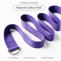 Pilates Barre Bio-Baumwoll-Stretchband mit D-Ring, verstellbar, strapazierfähig, rutschfest für Unisex Ballett, Tanz, Flexibilität und Splits