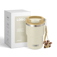 Cadeaux de noël 450ml Portable mignon en acier inoxydable thermique voyage tasse à café isolé réutilisable café gobelet tasse avec sangle