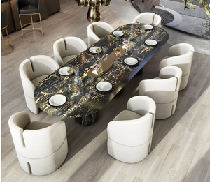 Silla de comedor artística de estilo de diseño simple y moderno, silla individual de gama alta de lujo MR Light para uso doméstico, tela para Villa Living - Product Image 2